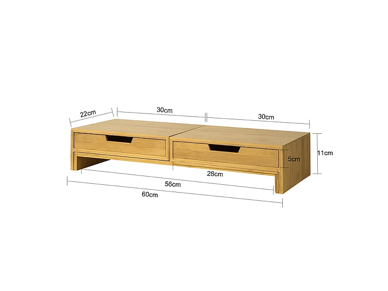 Monitorständer BBF04-N 108 x 11 x 22 cm Natur