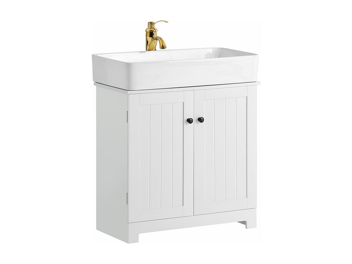 Il Numero 1 Del Risparmio-MOBILE BAGNO SOTTO LAVABO A 2 ANTE 60X30X60 Cm Bianco E Rovere Main