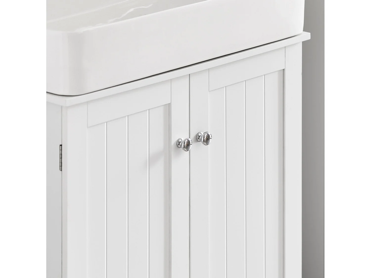 Meuble Sous-lavabo À 2 Étages Et 2 Portes Meuble De Rangement De Salle De Bain, BZr18-w