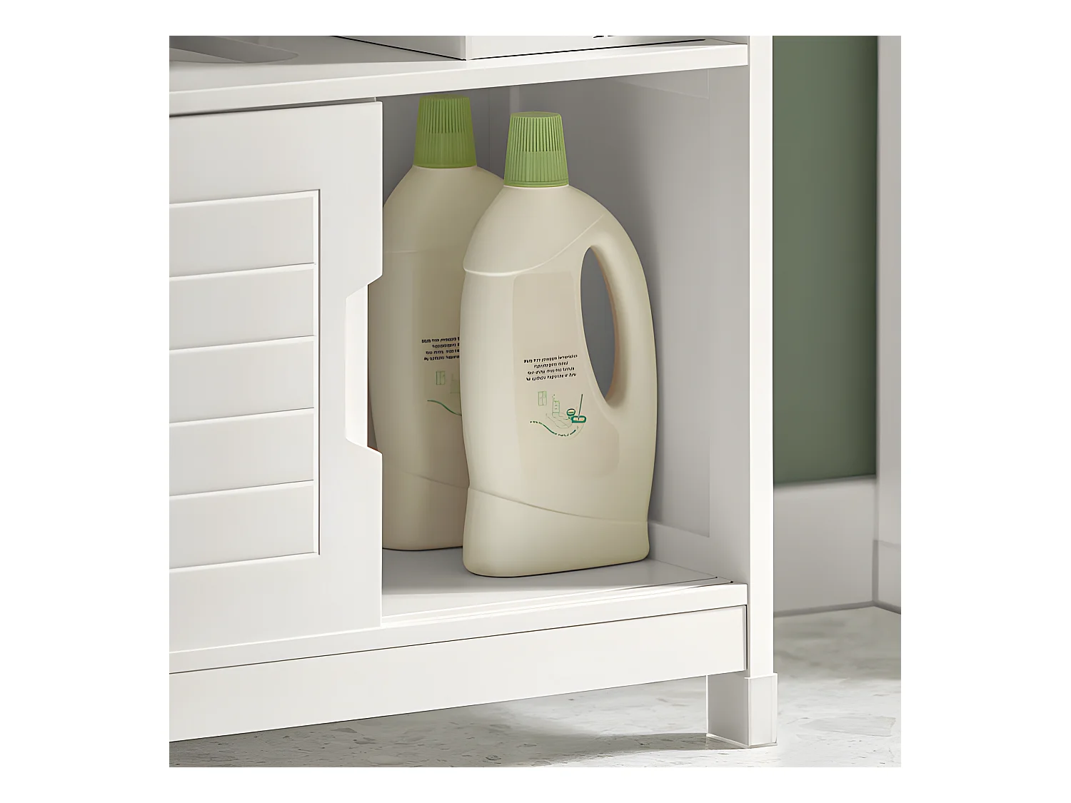SoBuy Mobile Sottolavabo Per Bagno con Poggiapiedi Sottolavabo Bagno Mobile Bagno Sottolavabo Bianco FRG128-W