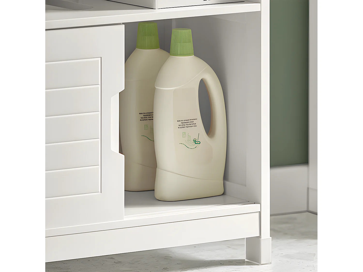 Mueble para Debajo del Lavabo,Armario de Baño de Suelo,1 Estante y 2 Puertas Correderas,H60cm,FRG128-W SoBuy ES