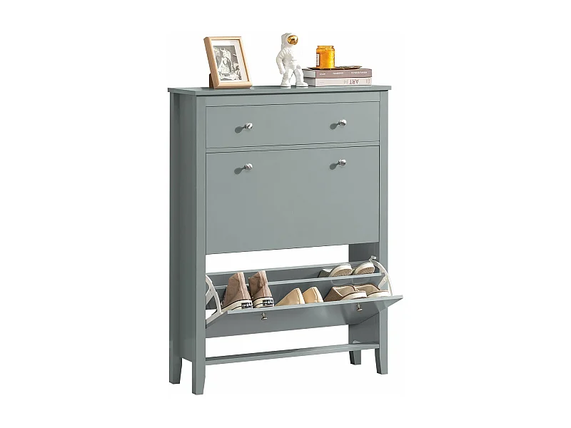 Meuble de Rangement à Chaussures Armoire à Chaussures Commode à Chaussures 2 abattants, FSR89-HG