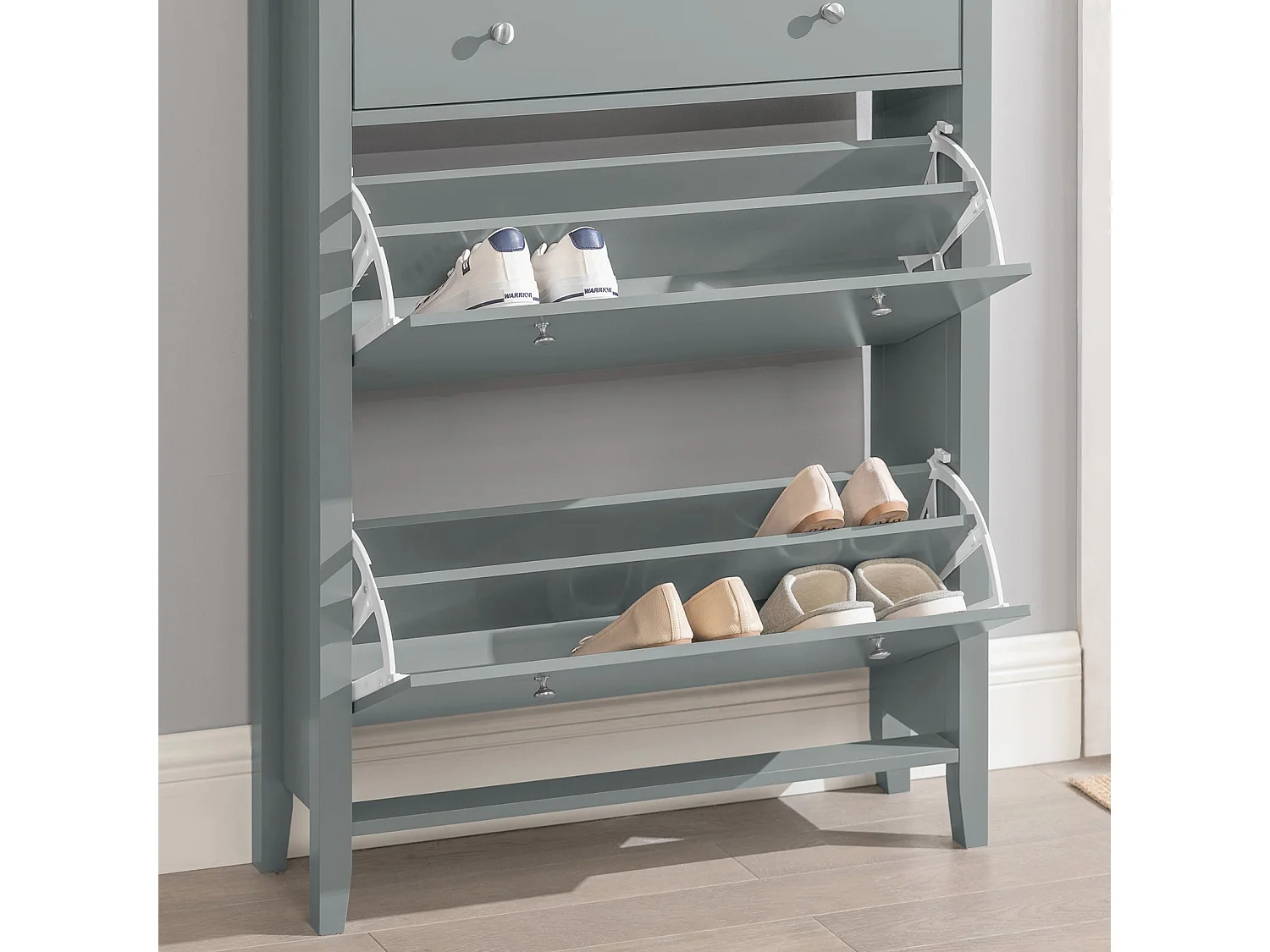 SoBuy FSR89-HG Schoenenkast Schoenenkast Schoenenkast met 2 kleppen Entreekast