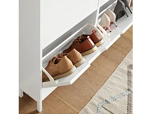 Meuble de Rangement à Chaussures Armoire à Chaussures Commode à Chaussures, FSR100-W