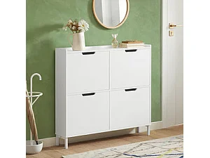 Meuble de Rangement à Chaussures Armoire à Chaussures Commode à Chaussures, FSR100-W