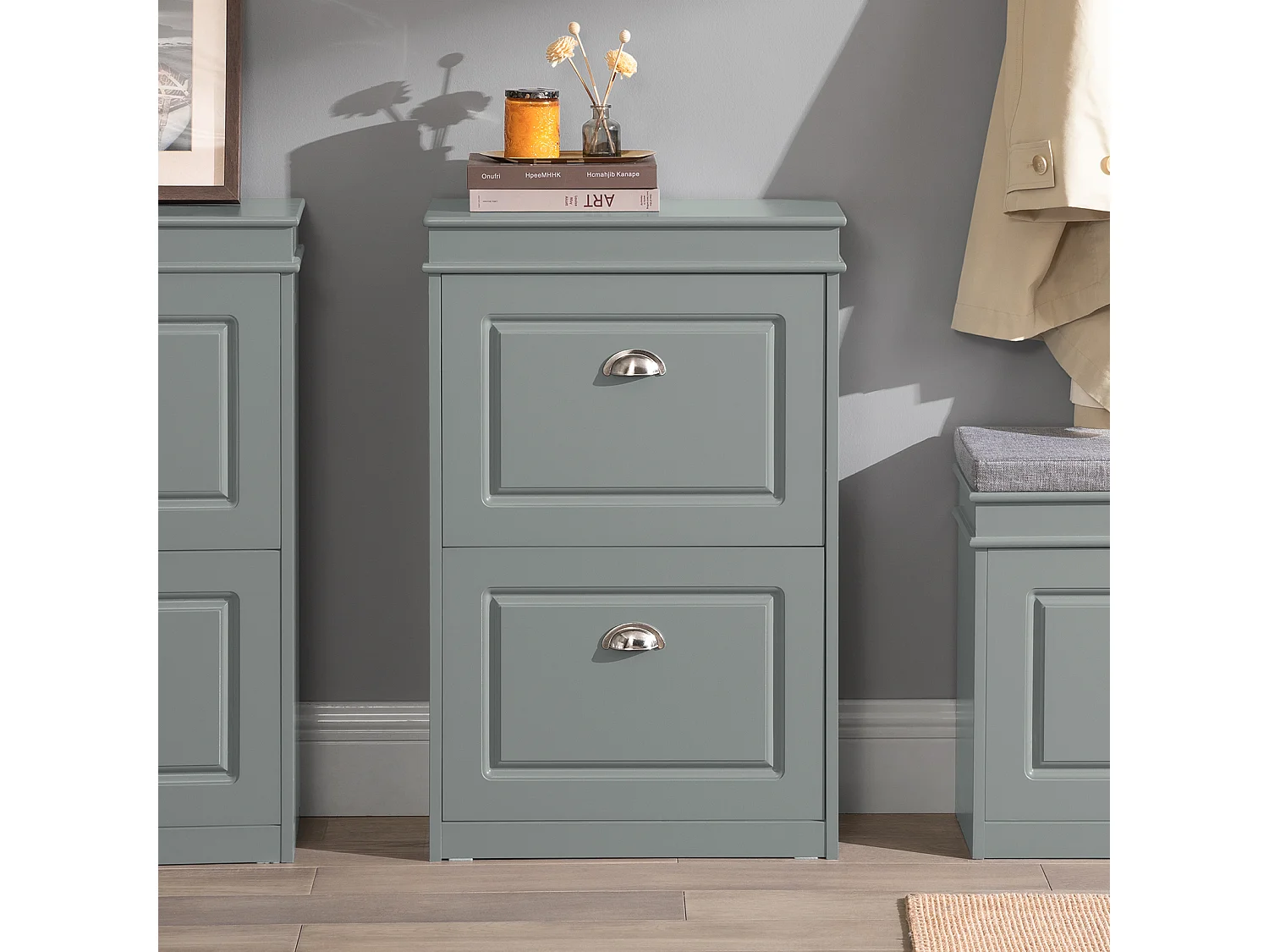 Meuble de Rangement à Chaussures Armoire à Chaussures Commode à Chaussures, FSR100-W