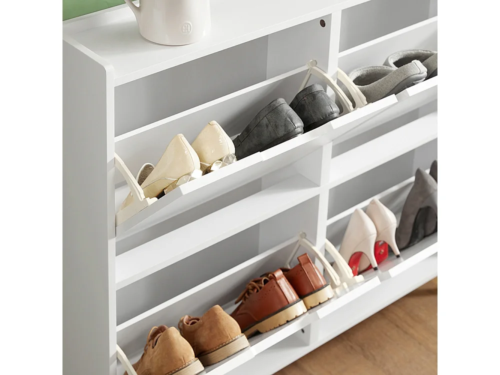 Meuble de Rangement à Chaussures Armoire à Chaussures Commode à Chaussures, FSR100-W