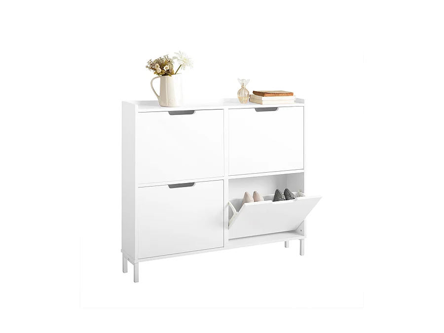Meuble de Rangement à Chaussures Armoire à Chaussures Commode à Chaussures, FSR100-W
