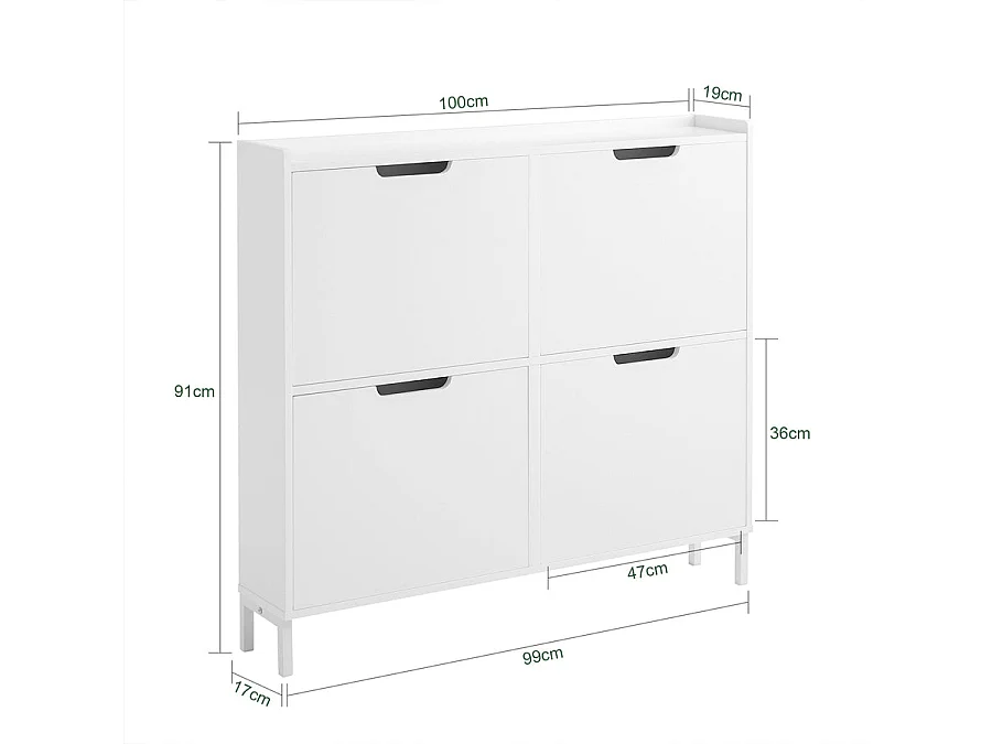 Szafka na buty z 4 drzwiami FSR100-W