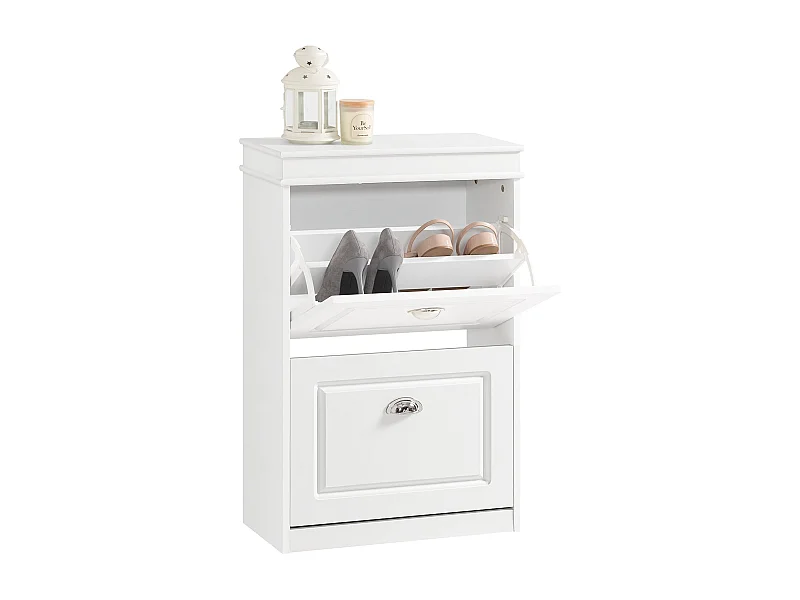 Meuble de Rangement à Chaussures Armoire à Chaussures Commode à Chaussures 2 abattants, FSR78-W