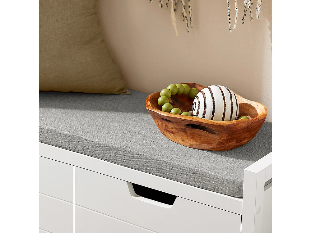 SoBuy Mobile scarpiera Panca Ingresso cassapanca Contenitore Moderna L91*P30*A50 cm Bianco FSR63-W