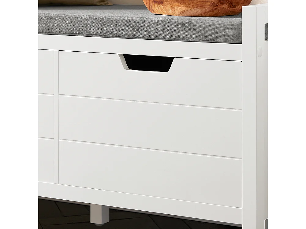 SoBuy Mobile scarpiera Panca Ingresso cassapanca Contenitore Moderna L91*P30*A50 cm Bianco FSR63-W