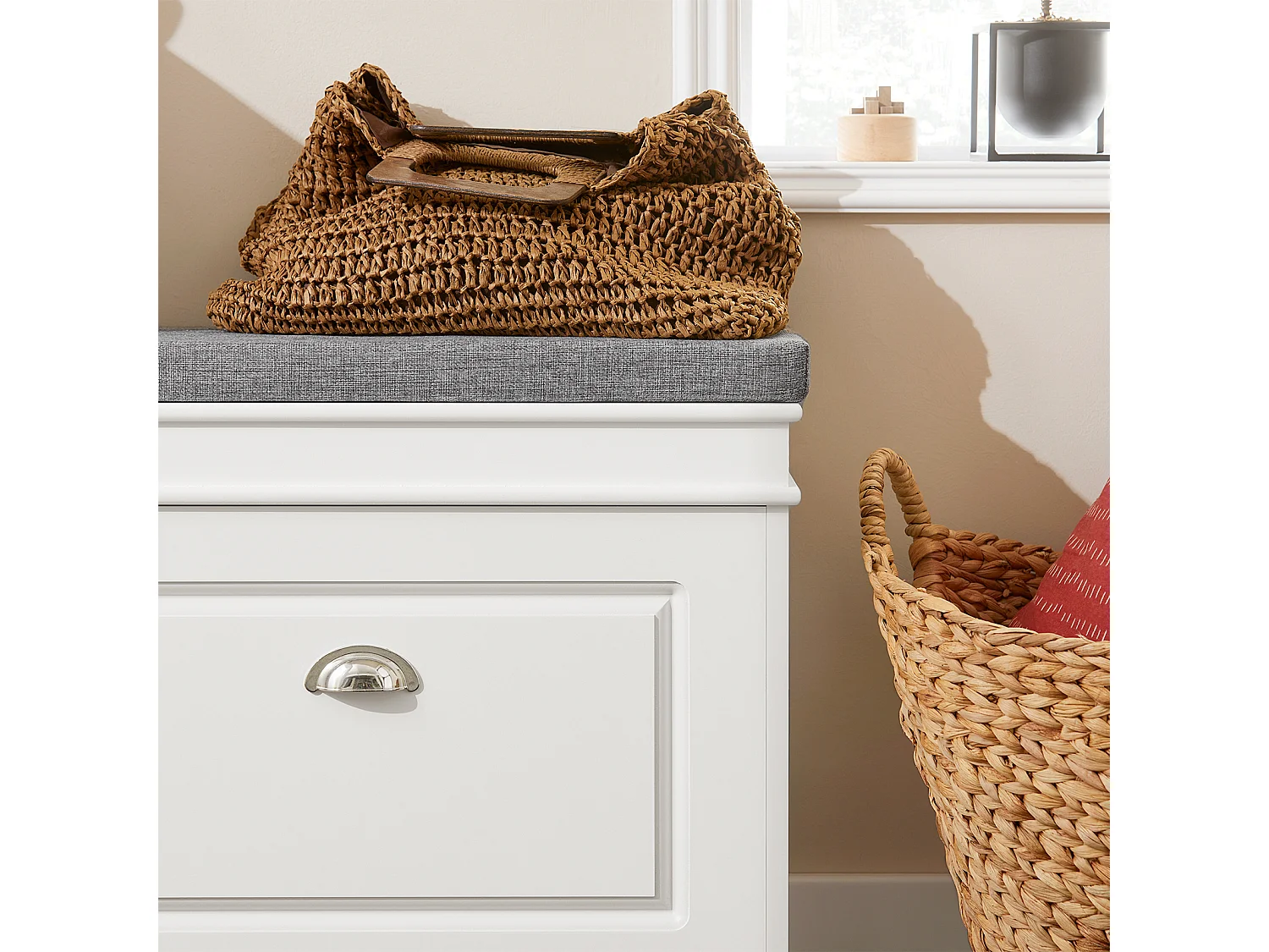 Banc À Chaussures Meuble À Chaussures Avec Assise Coussin Rembourré, 75x24x51 Cm, Fsr82-l-w