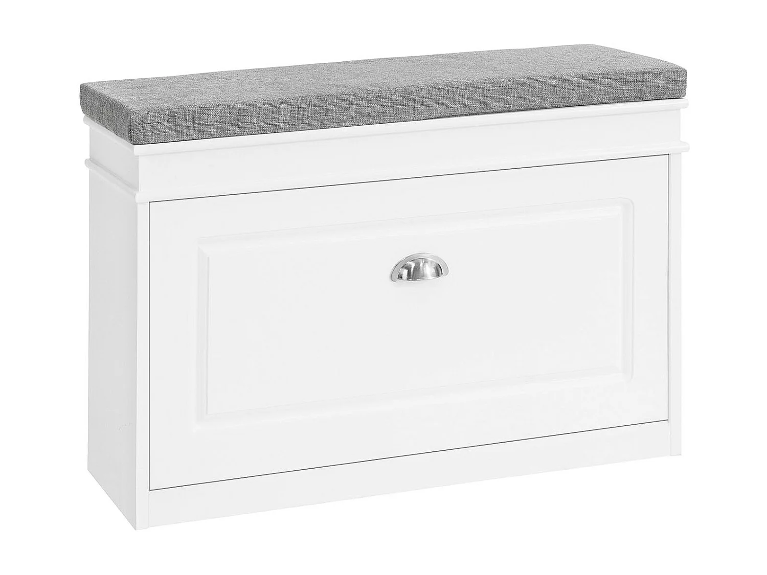 Banc À Chaussures Meuble À Chaussures Avec Assise Coussin Rembourré, 75x24x51 Cm, Fsr82-l-w