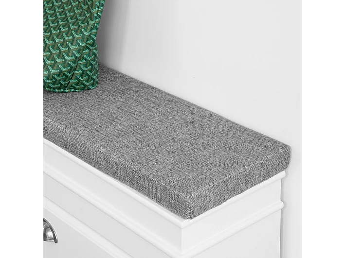 Banc À Chaussures Meuble À Chaussures Avec Assise Coussin Rembourré, 75x24x51 Cm, Fsr82-l-w