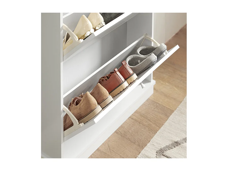Meuble de Rangement à Chaussures Armoire à Chaussures Commode à Chaussures 2 abattants, FSR99-W