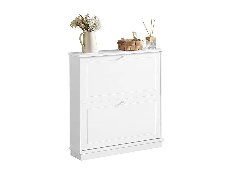 Meuble de Rangement à Chaussures Armoire à Chaussures Commode à Chaussures 2 abattants, FSR99-W