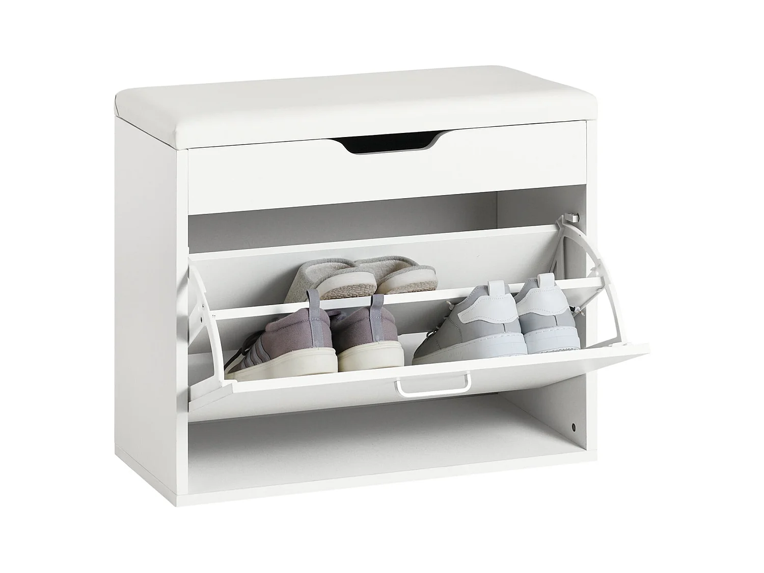 Banc à Chaussures Meuble Chaussures Commode à Chaussures Meuble d’entrée 1 abattant, FSR95-W