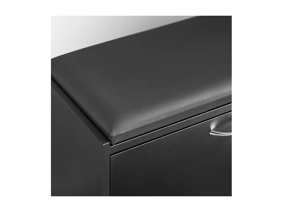 Banco Zapatero con 1 solapas Banco de almacenamianto con cojín acolchado de asiento 60 x 30 x 44 cm NEGRO FSR16-SCH SoBuy ES