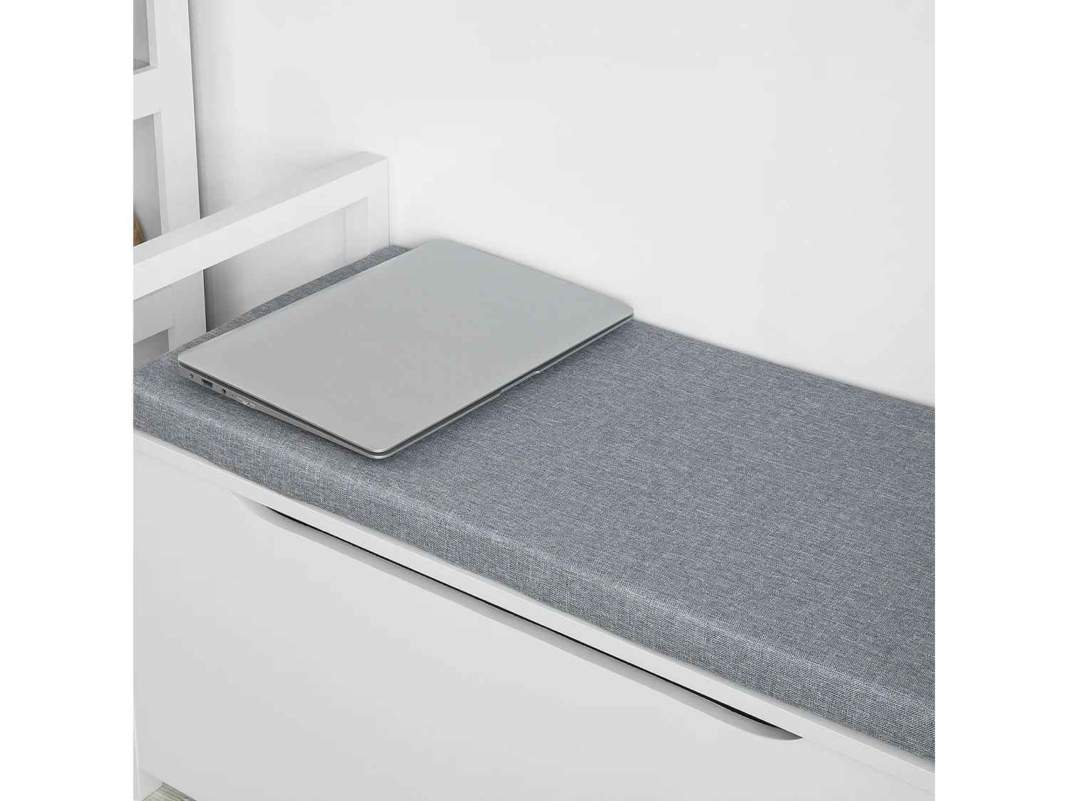 Banc de Rangement Meuble Bas Entrée avec Coussin Rembourré,  Rangement Jouets pour Enfants, FSR76-W