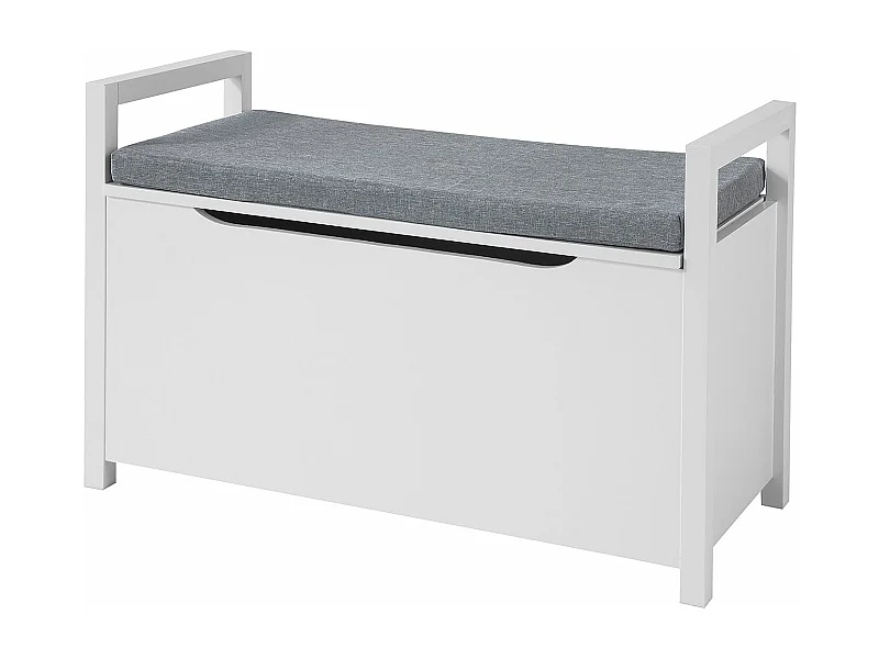 Banc de Rangement Meuble Bas Entrée avec Coussin Rembourré,  Rangement Jouets pour Enfants, FSR76-W