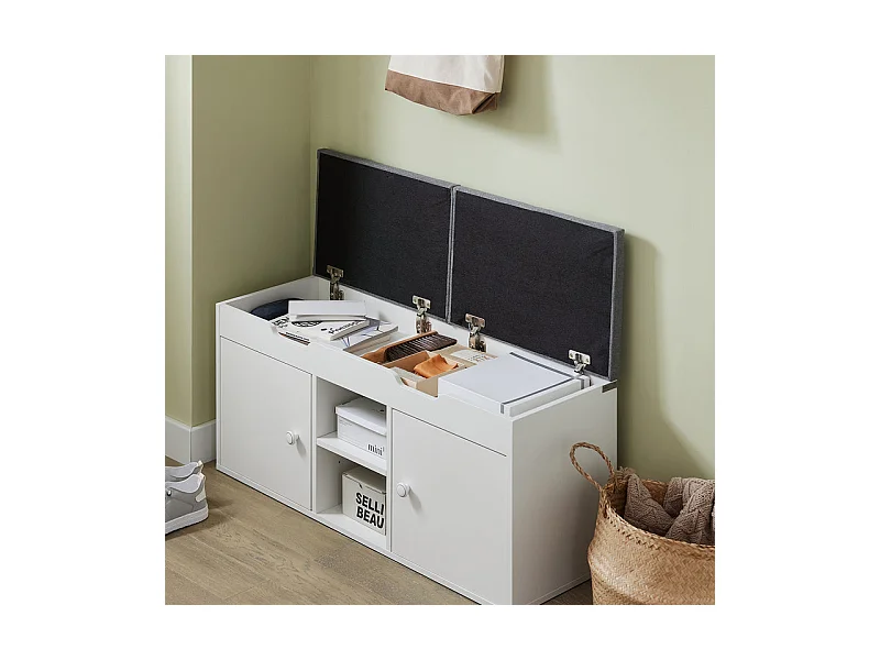 Banc À Chaussures Meuble Entrée Meuble Chaussures Commode À Chaussures Coussin Rembourré, Fsr96-w