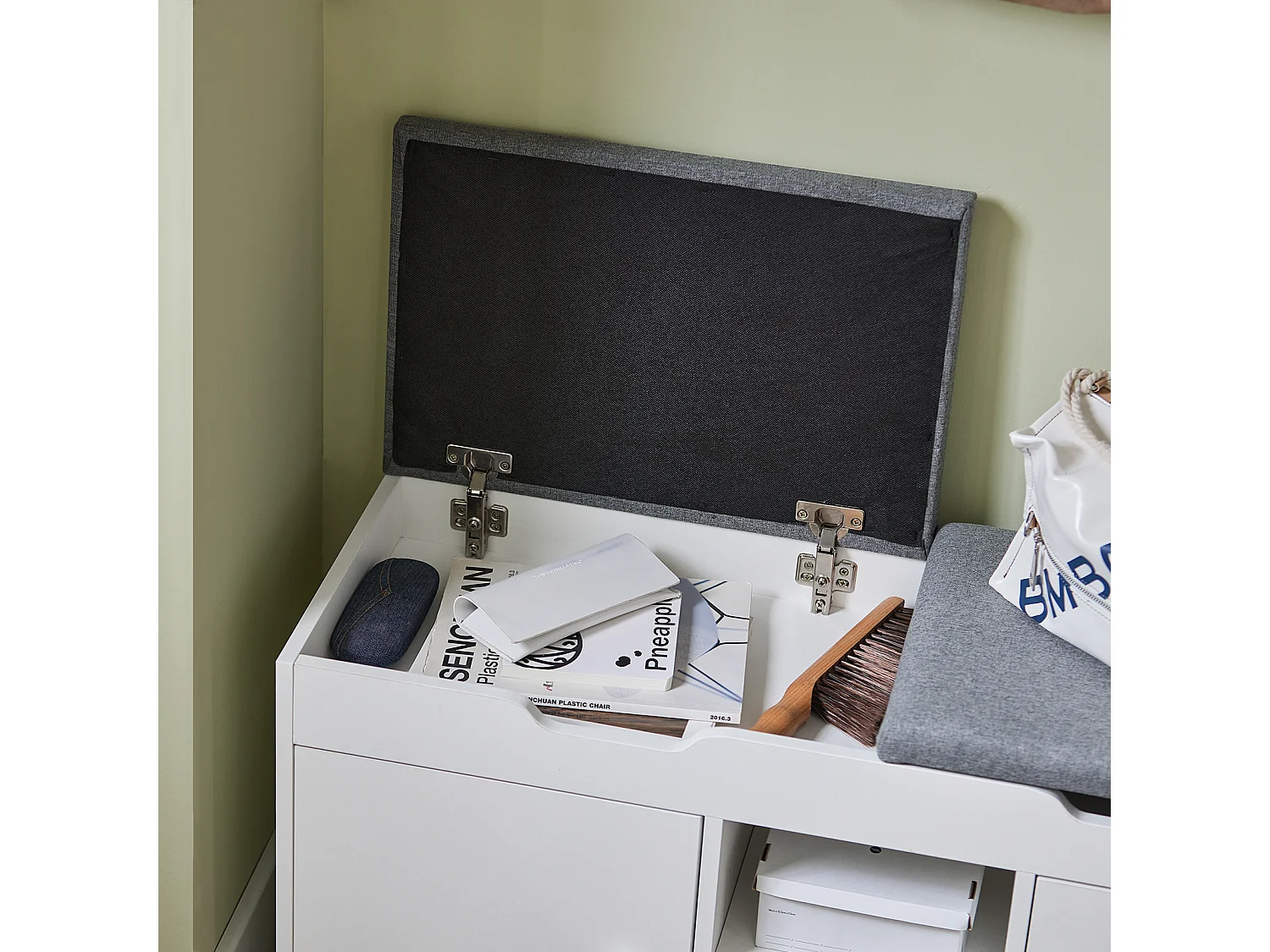 Banc À Chaussures Meuble Entrée Meuble Chaussures Commode À Chaussures Coussin Rembourré, Fsr96-w