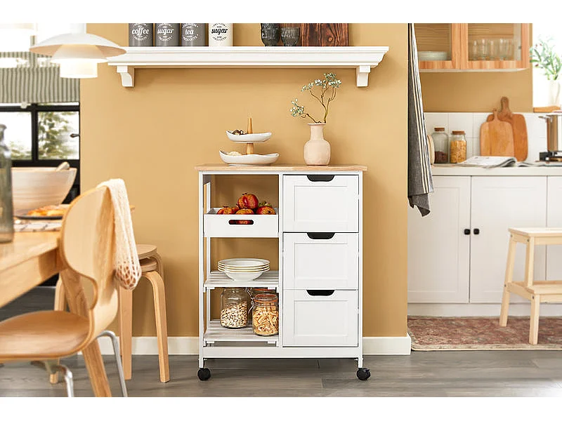 Servierwagen FKW79-W 68 x 85 x 38 cm Weiß