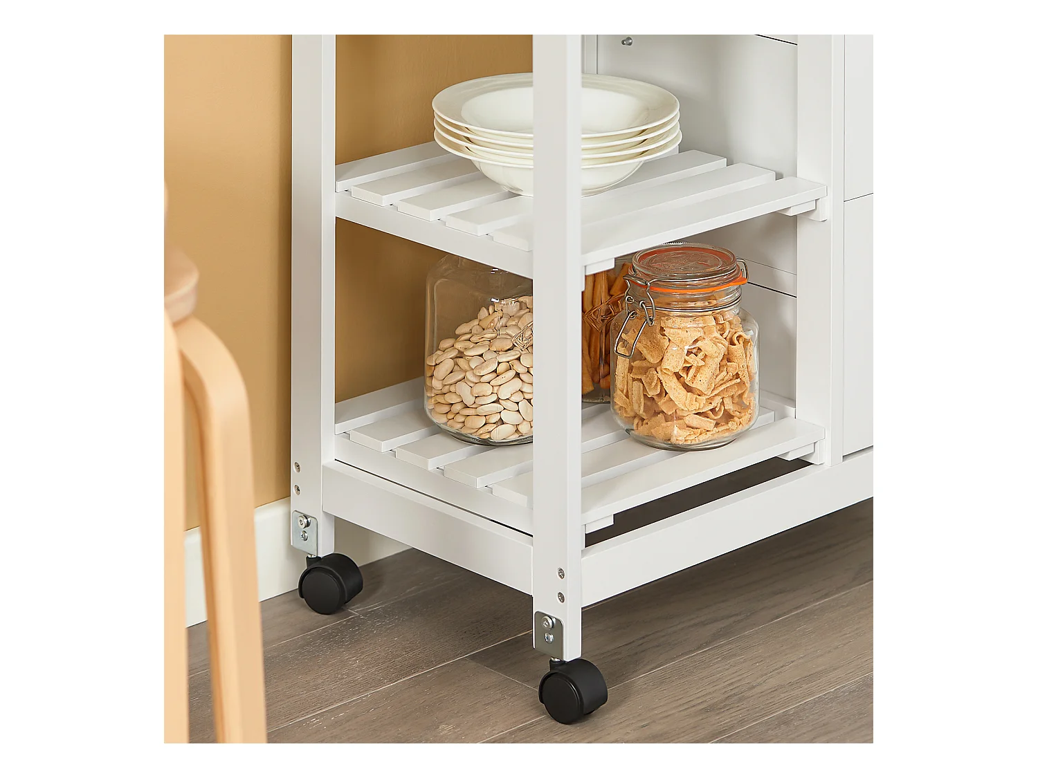 SoBuy Wózek kuchenny Serwisowy szuflady Półki FKW79-W