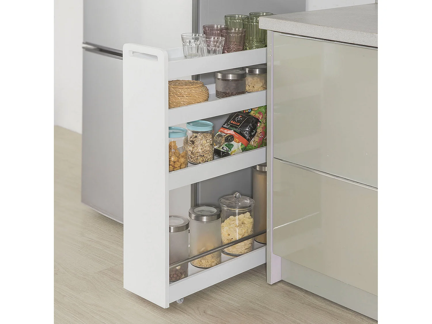 Carrellino Salvaspazio CarrelloPortaoggetti Bianco NSR01-W SoBuy