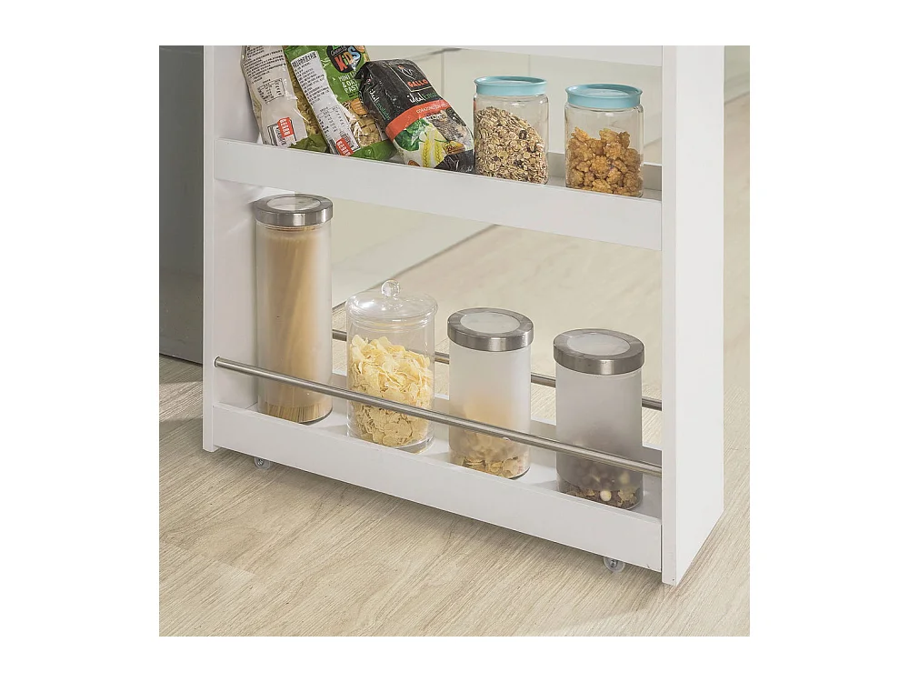 Chariot de Service Étagère roulettes roulettes 4 Étages Blanc de SoBuy NSR01-W SoBuy