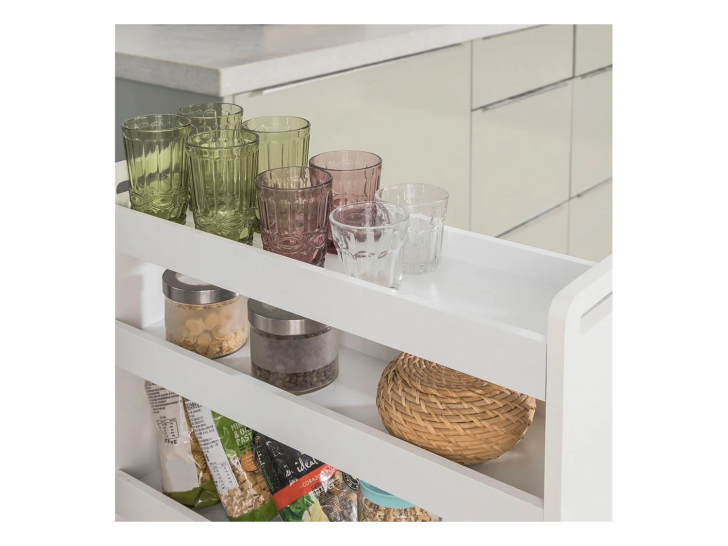 Chariot de Service Étagère roulettes roulettes 4 Étages Blanc de SoBuy NSR01-W SoBuy