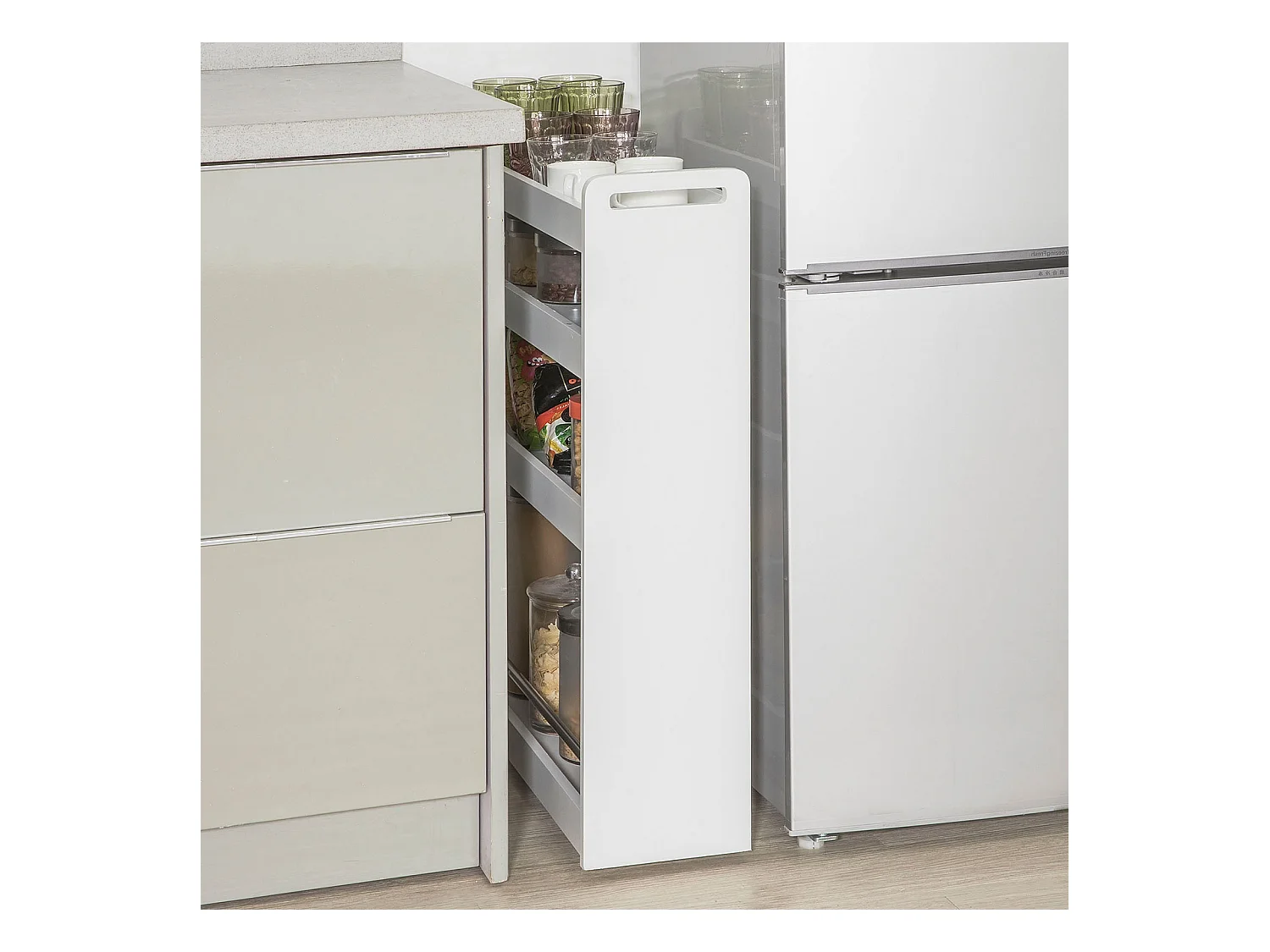 Chariot de Service Étagère roulettes roulettes 4 Étages Blanc de SoBuy NSR01-W SoBuy