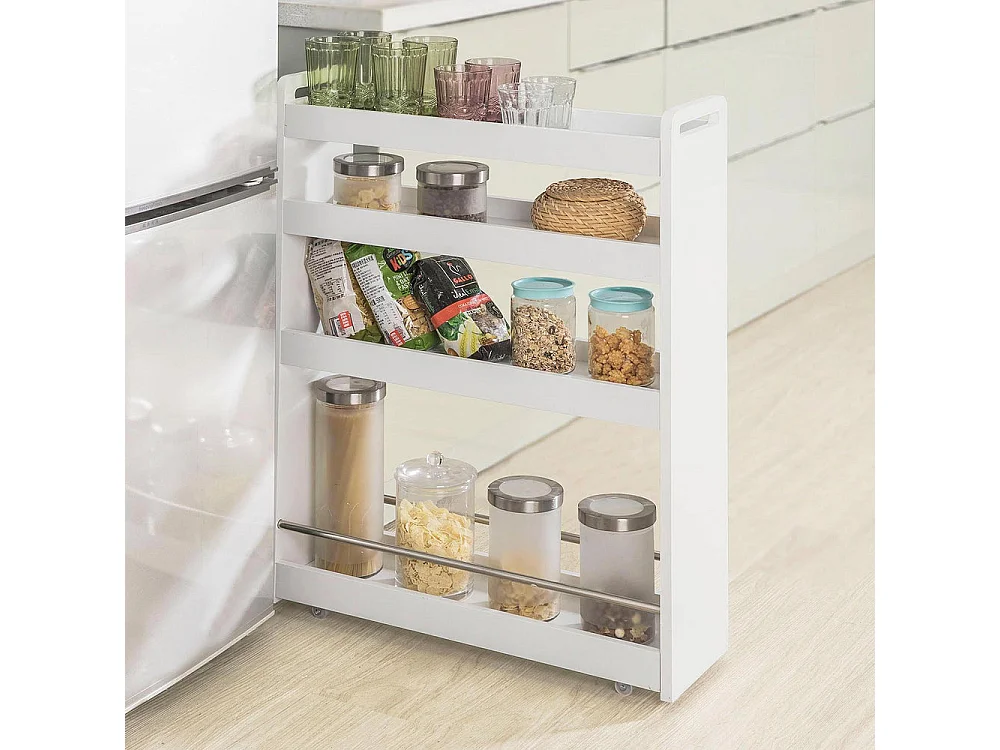 Chariot de Service Étagère roulettes roulettes 4 Étages Blanc de SoBuy NSR01-W SoBuy