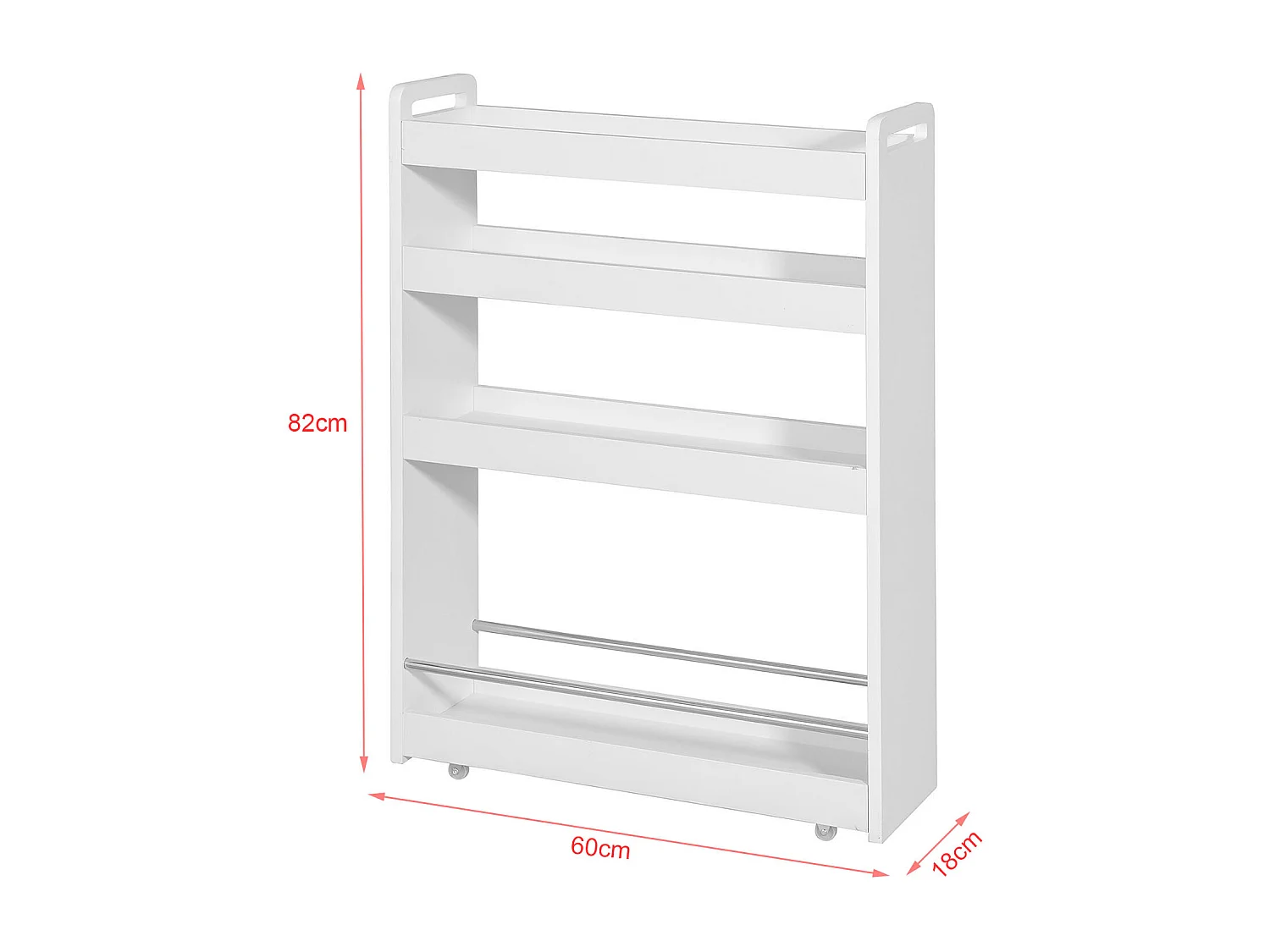 Chariot de Service Étagère roulettes roulettes 4 Étages Blanc de SoBuy NSR01-W SoBuy