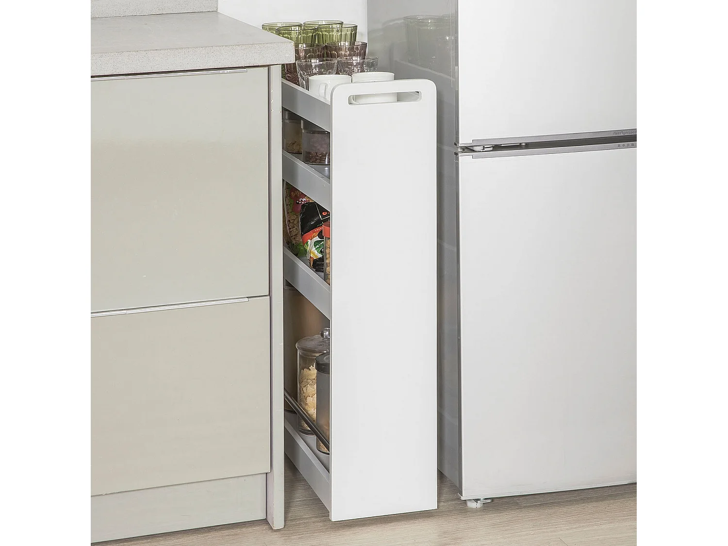 Chariot de Service Étagère roulettes roulettes 4 Étages Blanc de SoBuy NSR01-W SoBuy