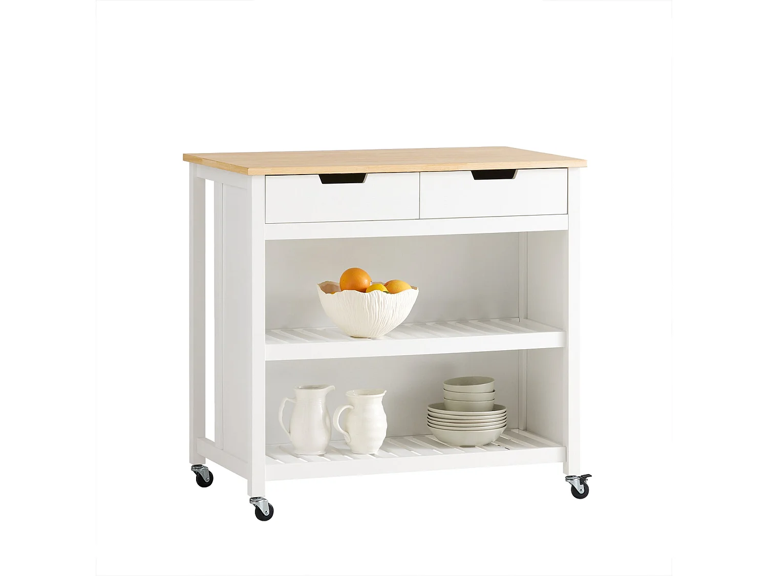 SoBuy armário de cozinha, carrinho de cozinha, carrinho de cozinha com rodas FKW74-WN