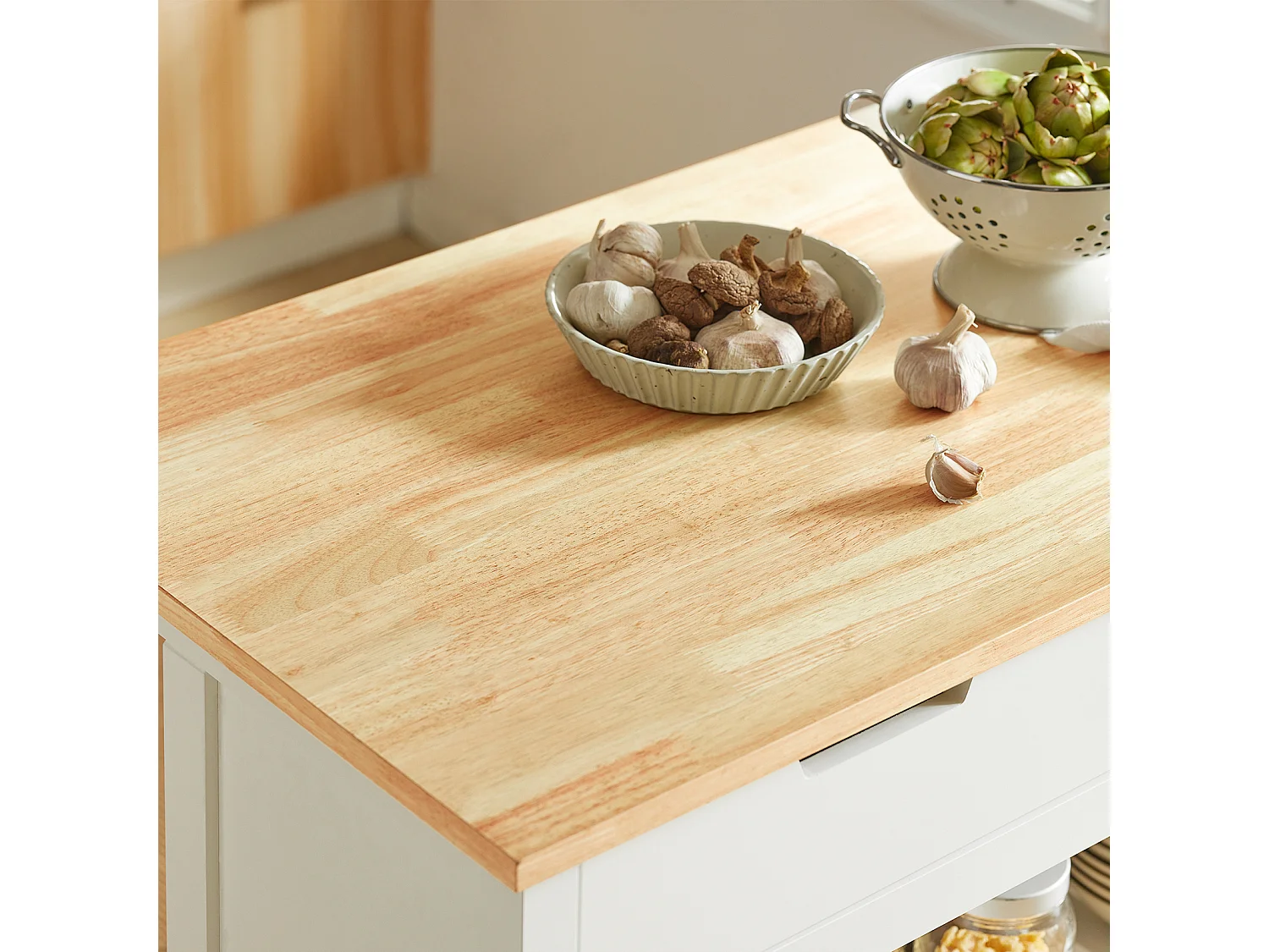 SoBuy armário de cozinha, carrinho de cozinha, carrinho de cozinha com rodas FKW74-WN