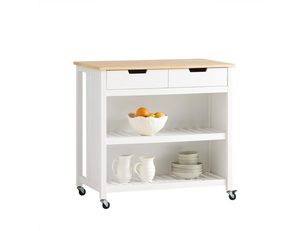 SoBuy FKW74-WN Keukentrolley op wielen Opbergkast Keukeneiland Dressoir Keukenwagen Keukenkast