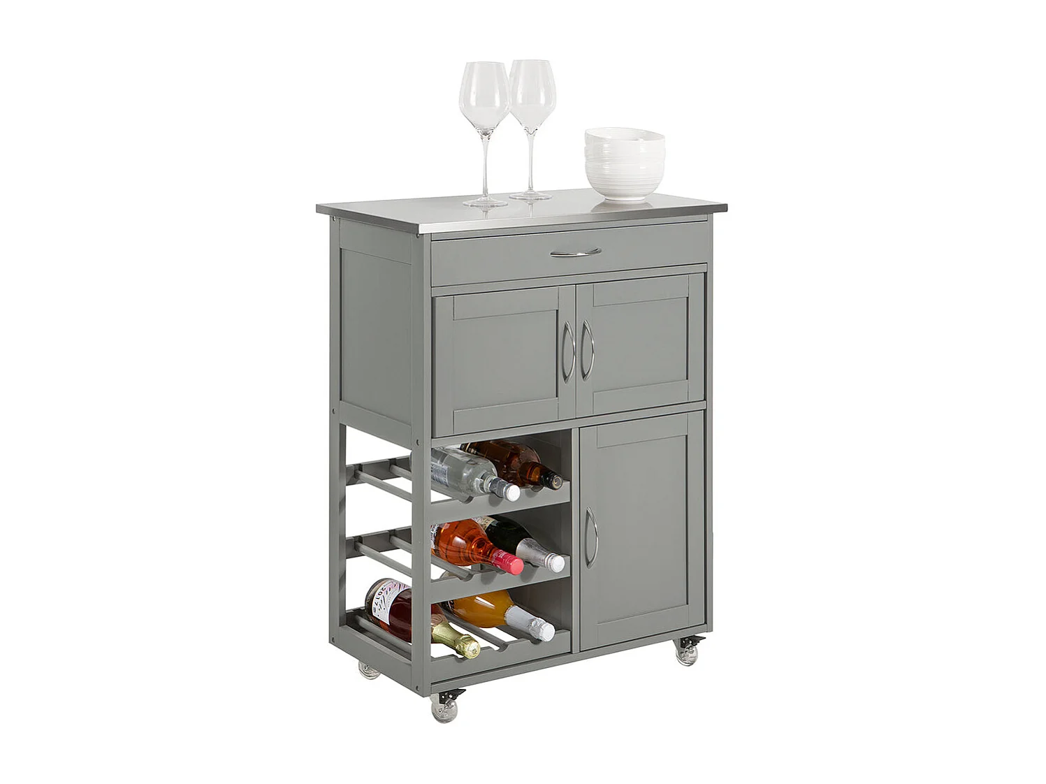 Desserte Chariot de Cuisine de Service Roulant, Meuble Armoire de Rangement cusine, FKW45-HG