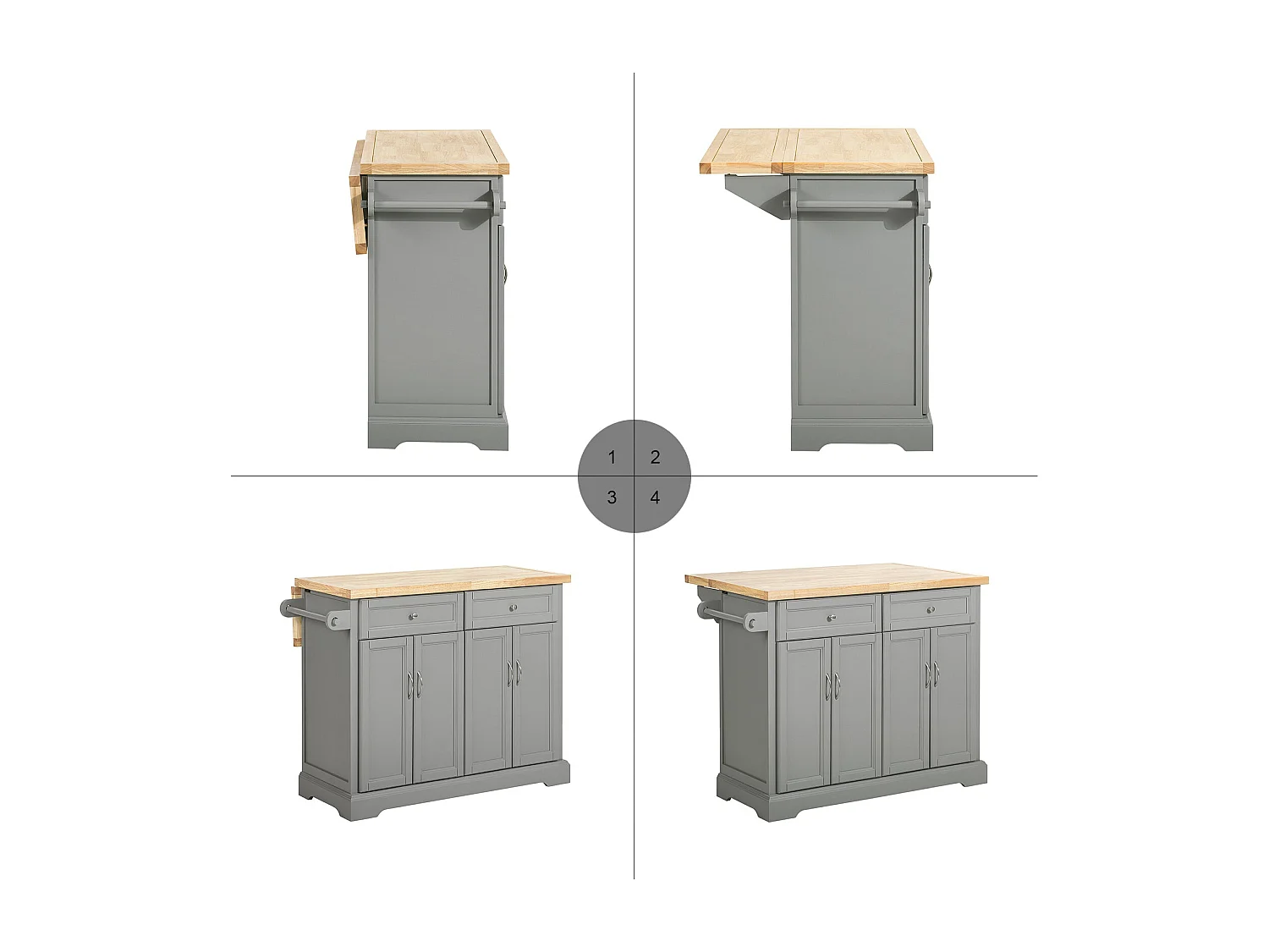 SoBuy armário de cozinha, carrinho de cozinha, carrinho de cozinha com rodas FKW71-HG