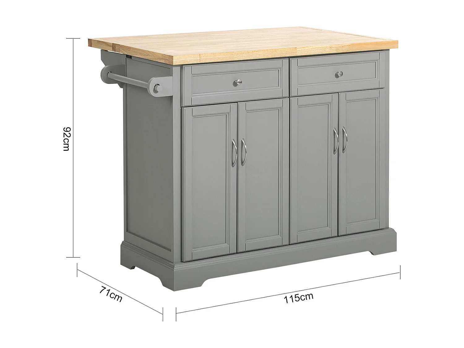 SoBuy armário de cozinha, carrinho de cozinha, carrinho de cozinha com rodas FKW71-HG