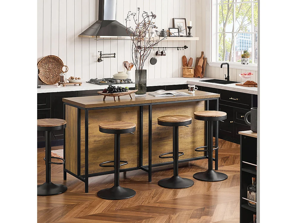 SoBuy Isola cucina Mobile da cucina autoportante Credenza Tavolo da bar design industriale 170x60x89cm KNL01-F