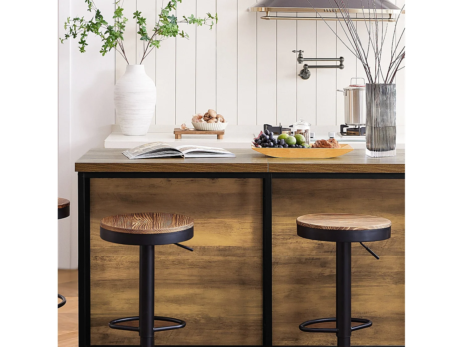 SoBuy Isola cucina Mobile da cucina autoportante Credenza Tavolo da bar design industriale 170x60x89cm KNL01-F