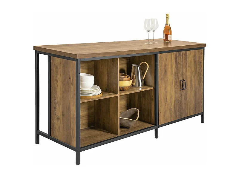 SoBuy Isola cucina Mobile da cucina autoportante Credenza Tavolo da bar design industriale 170x60x89cm KNL01-F