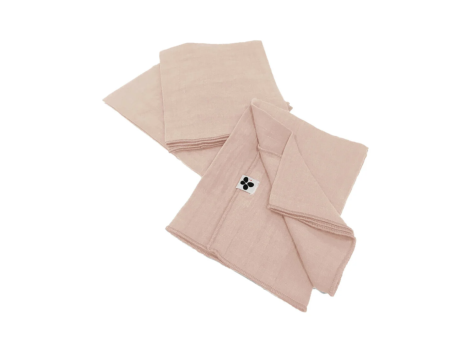 OUREA - Lot de 3 Serviettes 40x40cm Gaze de Coton Guimauve