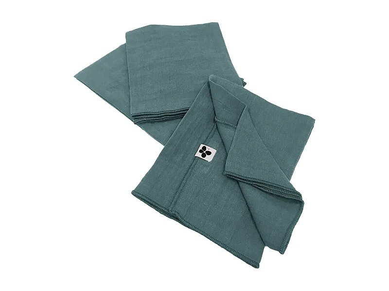 OUREA - Lot de 3 Serviettes 40x40cm Gaze de Coton Canard