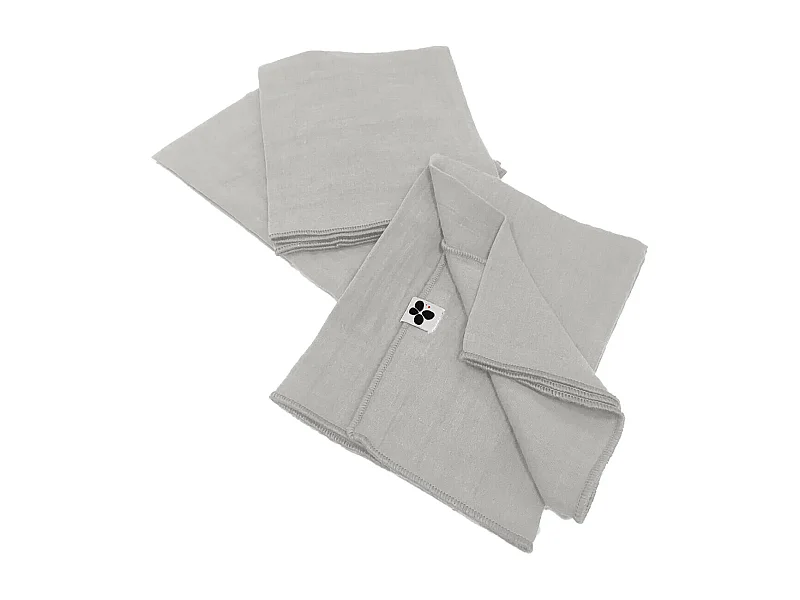 OUREA - Lot de 3 Serviettes 40x40cm Gaze de Coton Nuage