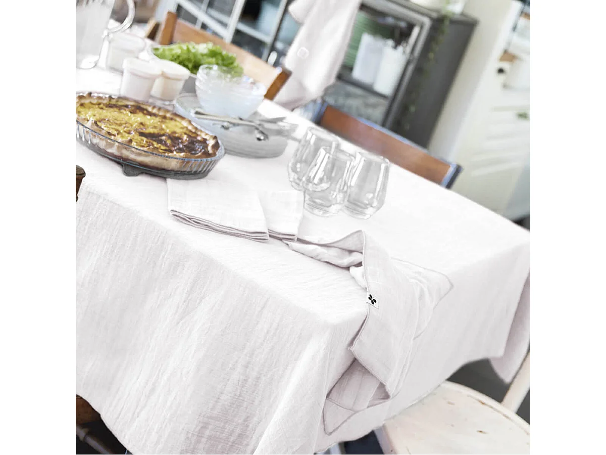 OUREA - Lot de 3 Serviettes 40x40cm Gaze de Coton Chantilly