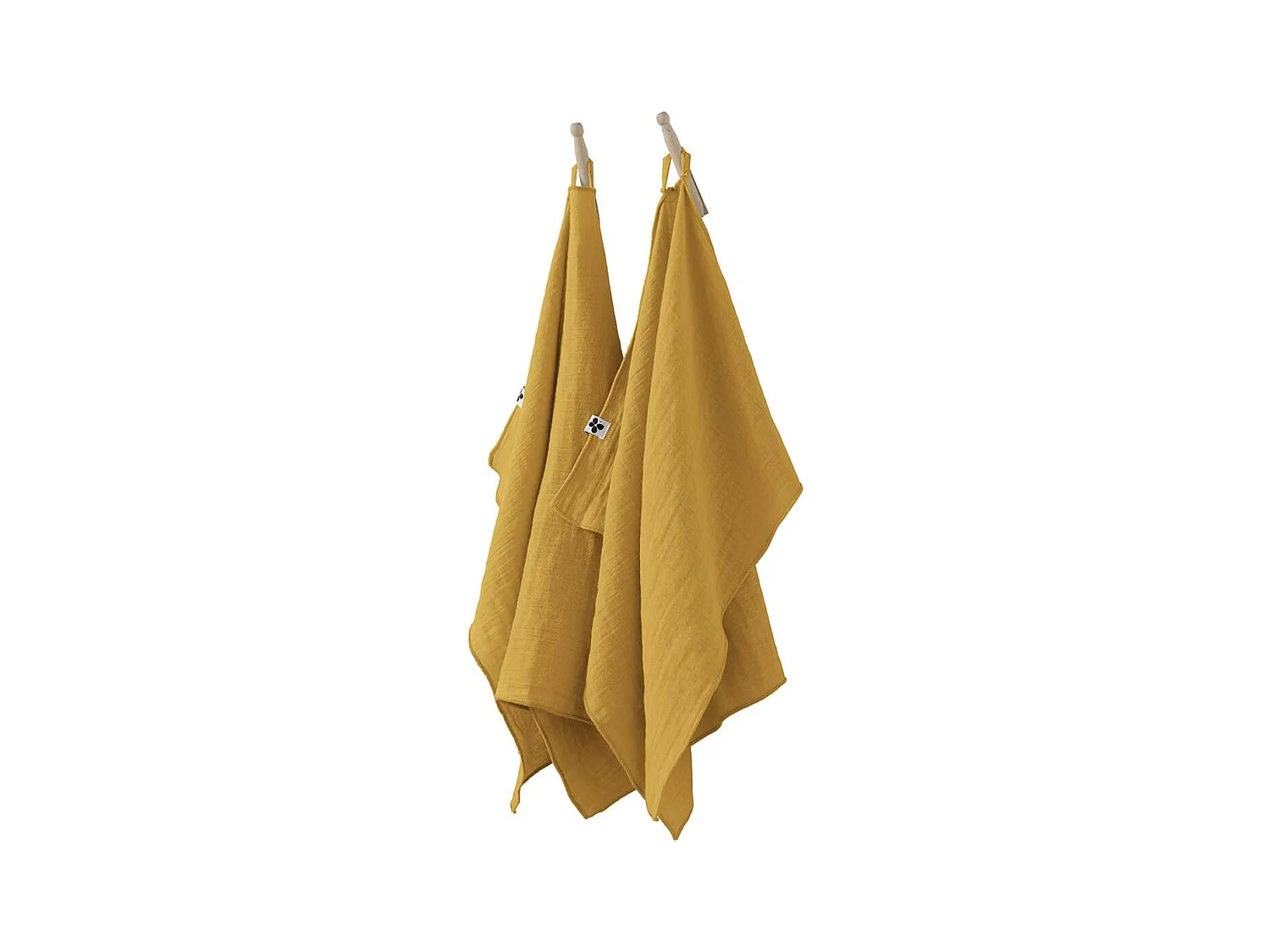 OUREA - Lot de 2 Essuie-mains 50x70cm Gaze de Coton Safran